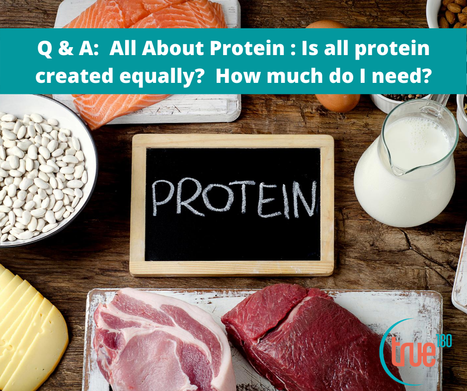 Q & A:  All About Protein : Is all protein created equally?  How much do I need?